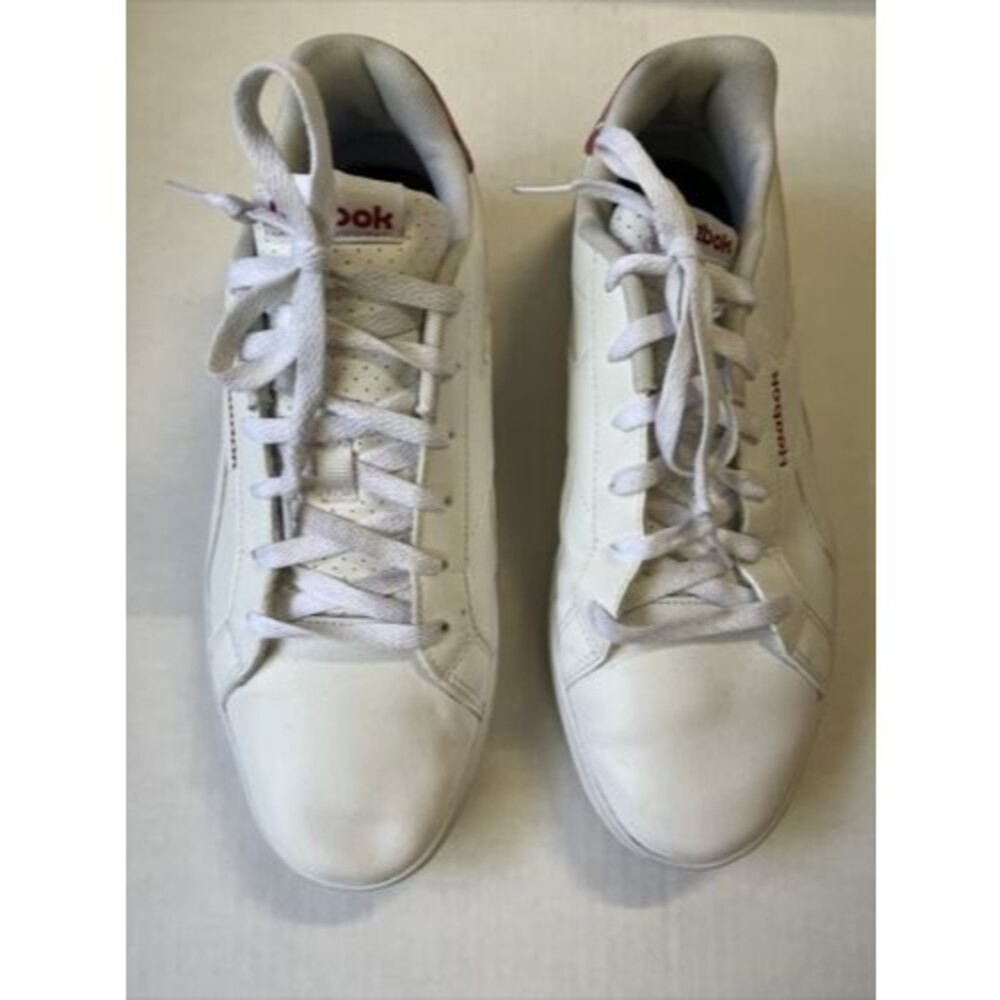 Reebok Classic White Running Sneakers with Red Floral Design Shoe Size 10
